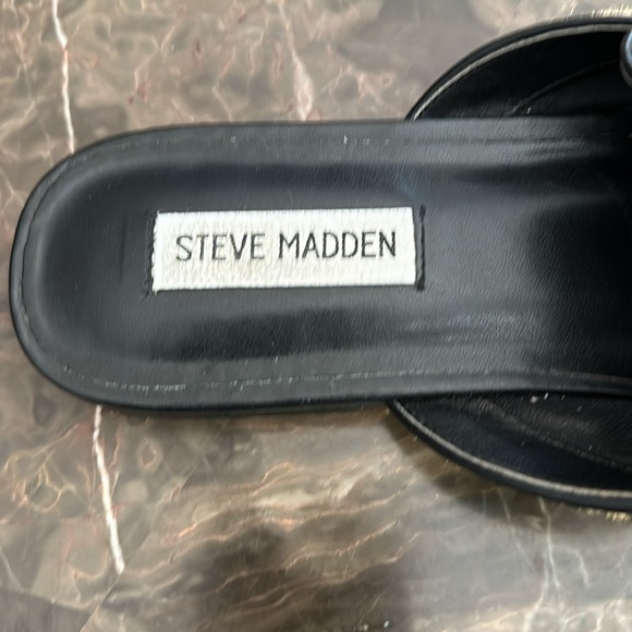 Steve Madden Leopard Print mules w gold bar - Picture 2 of 7